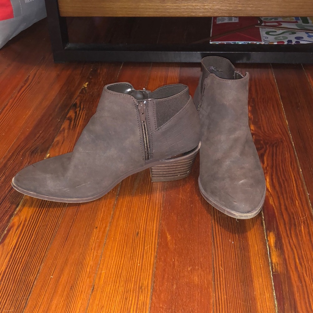 Brown suede booties size 7